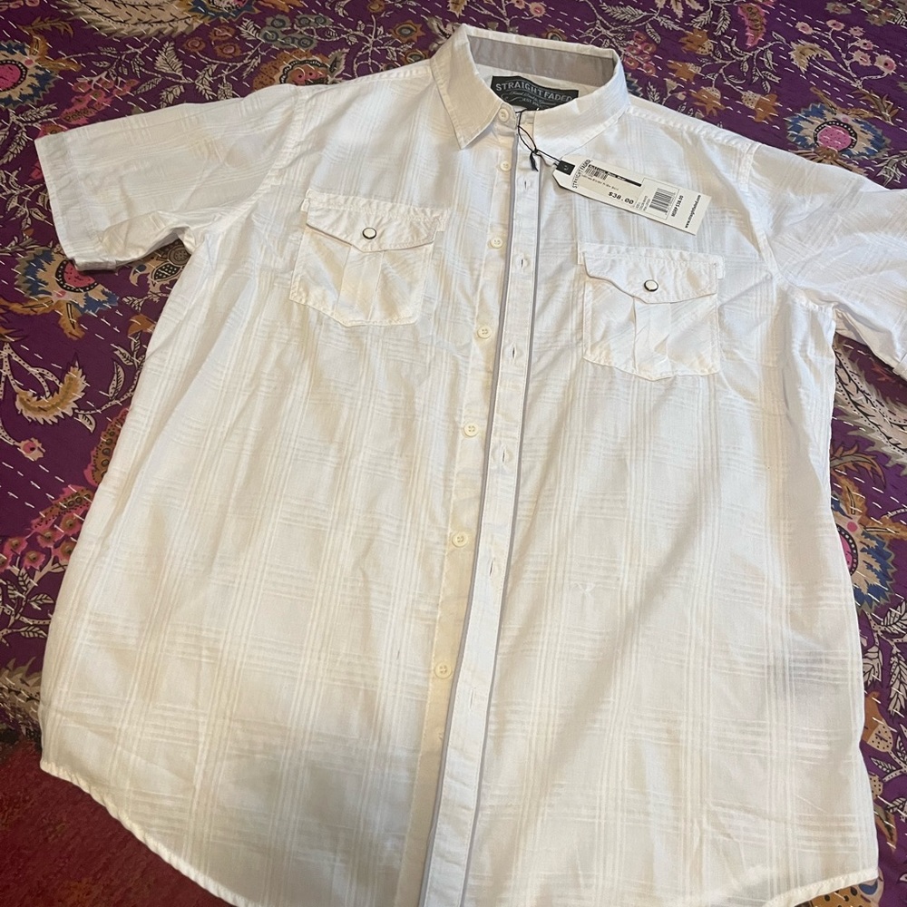 White on white woman plaid blouse